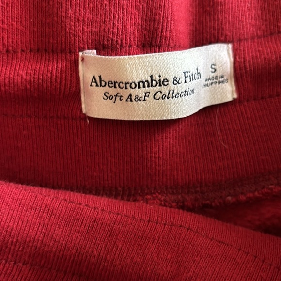 Abercrombie & Fitch Soft Collection Sunday Jogger Sweatpant Dk Red Sz S Pockets - Picture 2 of 6